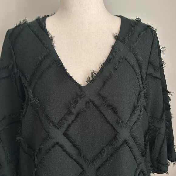 Ottod'ame Edie Sedgwick Green Diamond Fuzzy Frill Dress Made in Italy Size 10 - Picture 6 of 15